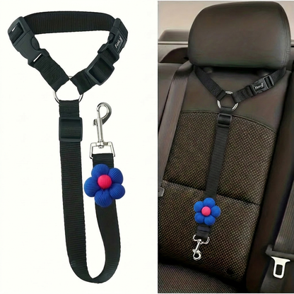 🚗 Adjustable Dog Car Seatbelt Harness