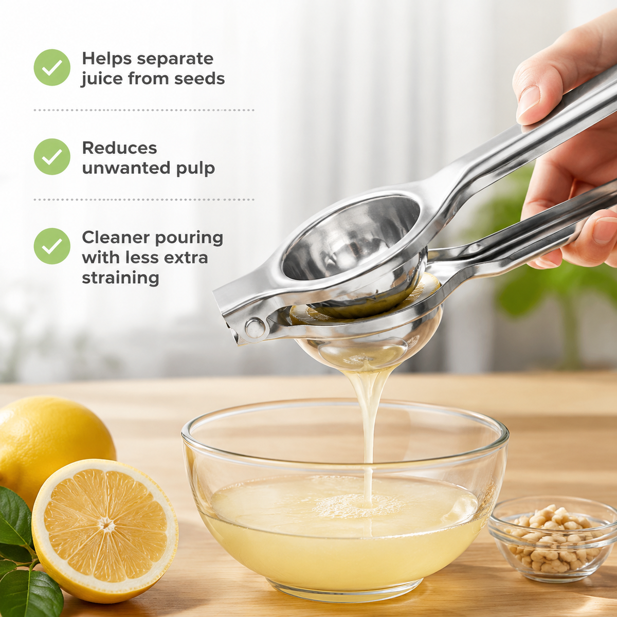 Easy-Press Stainless Steel Lemon Juicer