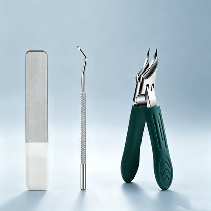 3 Piece Wide Mouth Splash Proof Angled Nail Clippers