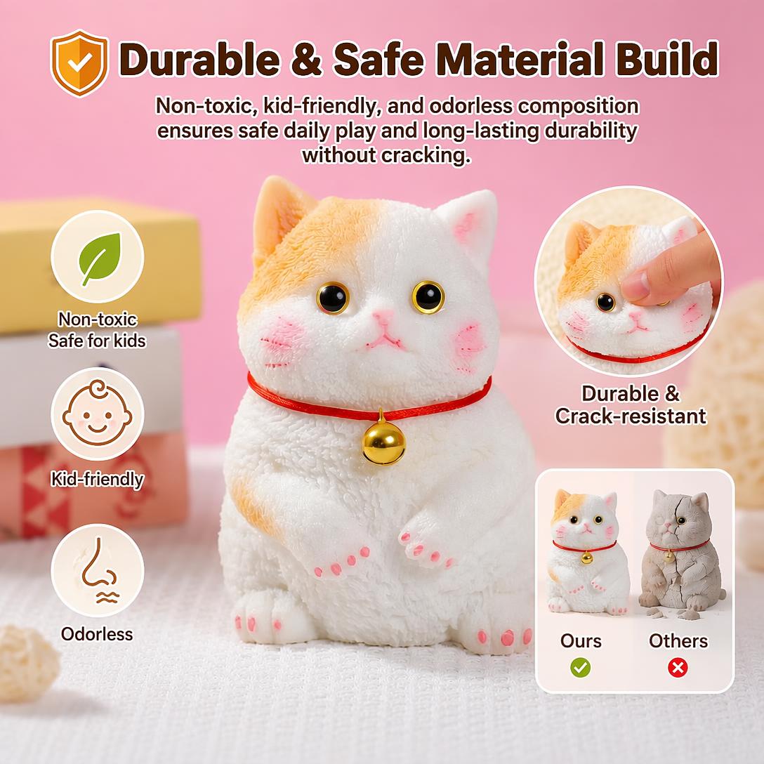 💥Soft and Cuddly Cat – Stress-Relief Squeezable Toy