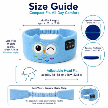 Kids Plush Fleece Wireless Music Headband with Ultra-Thin Speakers