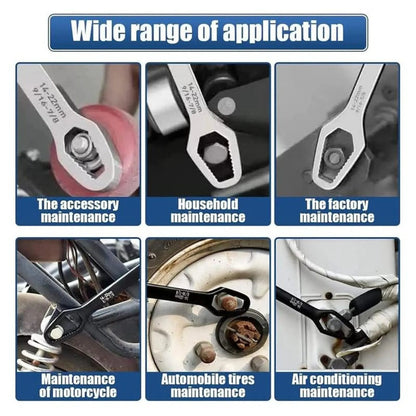 Universal Car Torx Wrench,8-24mm Self-tightening Wrench,Double-head Torx Spanner