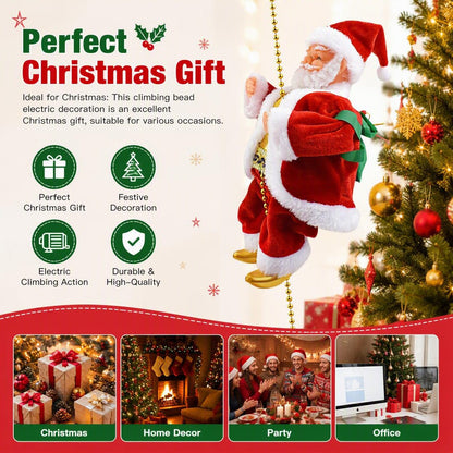 Christmas Gift Climbing Bead Electric Decoration Santa Claus Toy
