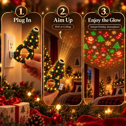 USB Plug-In Christmas Projector Night Light