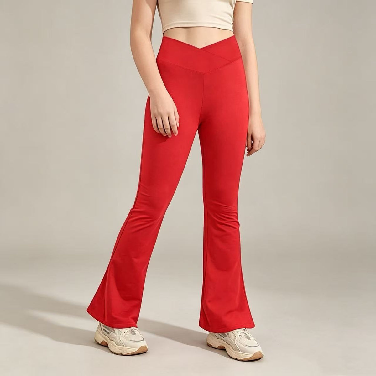 Girl's Leggings Cross High Waisted Flare Pants Yoga Bootcut Pants