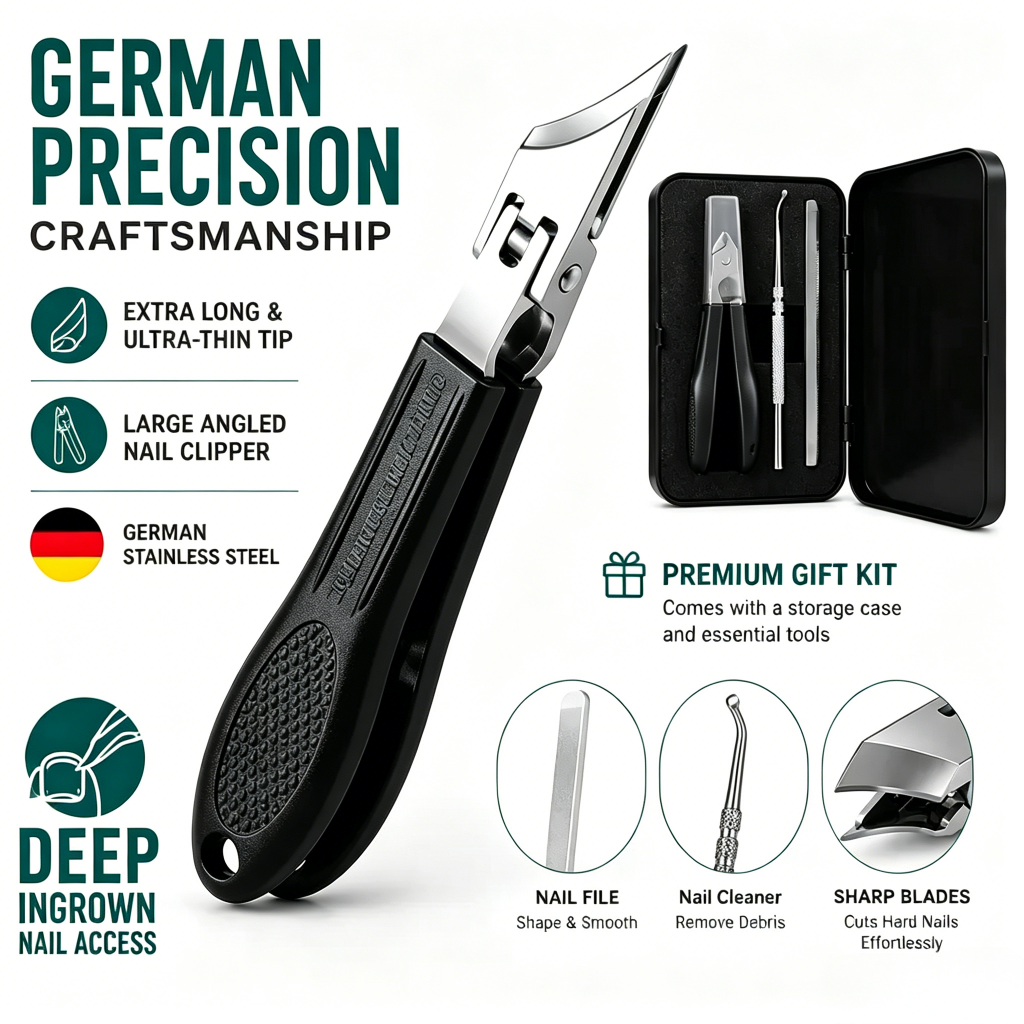 💨Wide Jaw Opening Anti-Splash Slanted Eagle Beak Beveled Nail Clipper Set