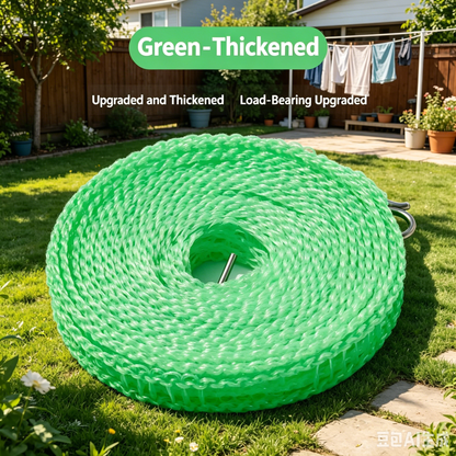 👕🧺 3-piece Retractable Washing Line Rope Windproof Clotheslines Set