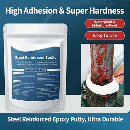 🔩⚡ Steel Reinforced Epoxy Putty, Waterproof Heat Resistant Drillable