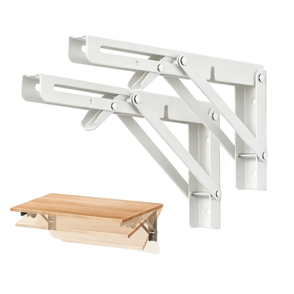 🛠️🪄 2 Pack Heavy Duty Shelf Brackets Collapsible Shelf Brackets