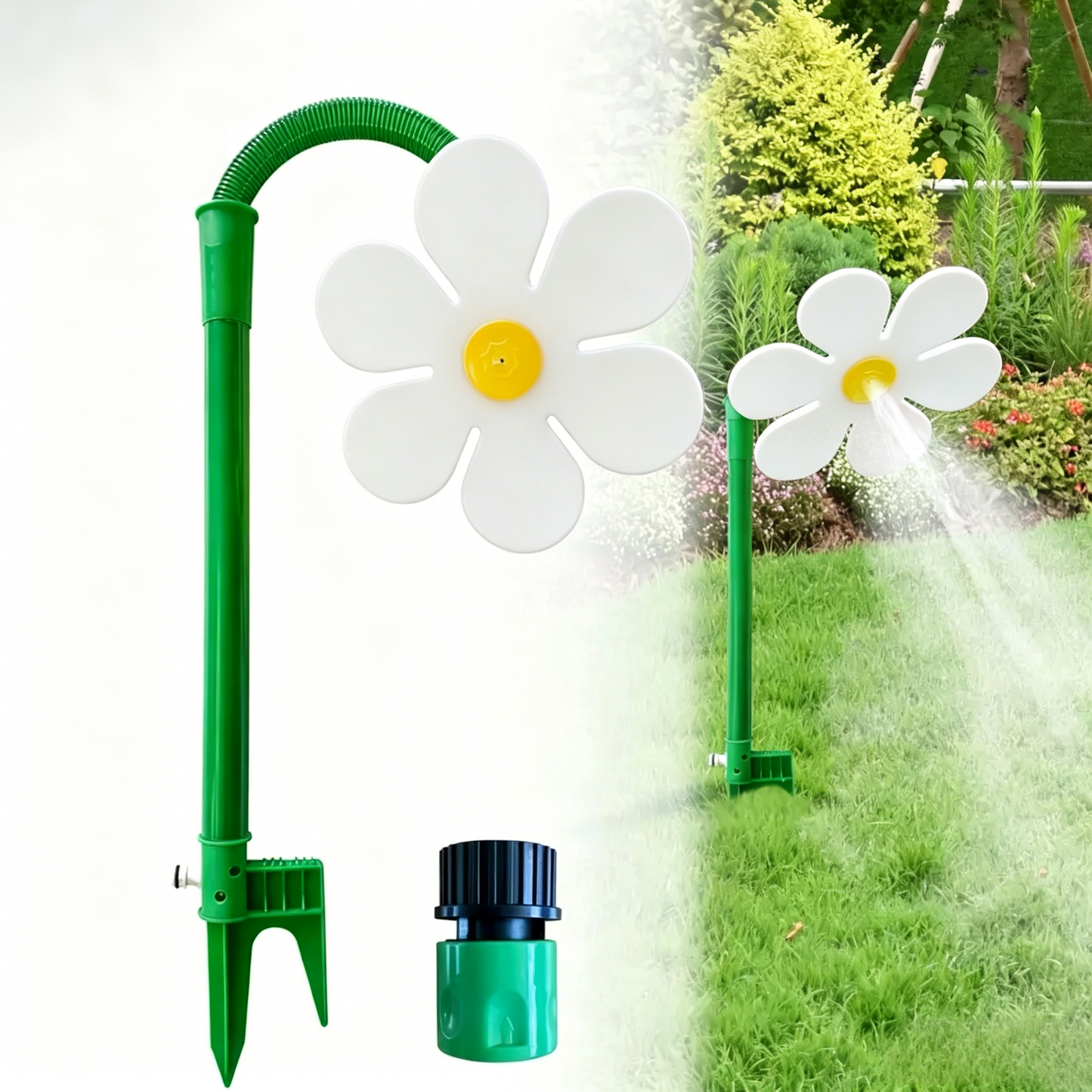 💦💃 360° Rotating Funny Dancing Crazy Daisy Water Sprinkler for Lawn Garden