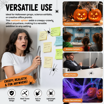 Halloween Prank Fake Spider Magnetic Fridge Sticker（5PCS）