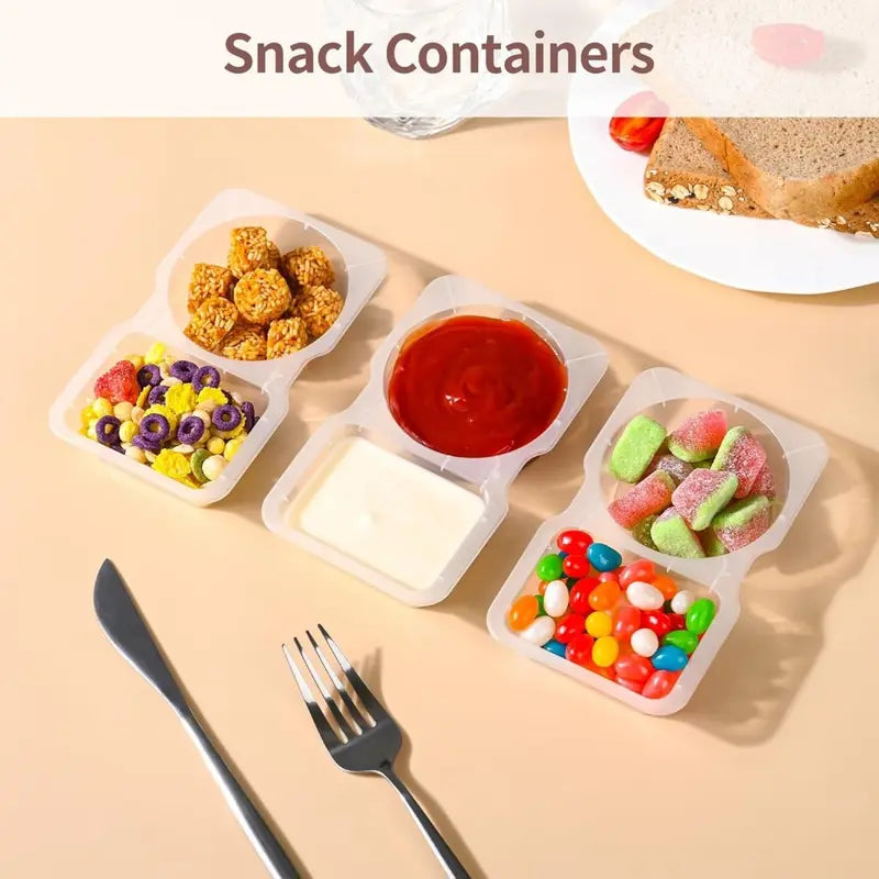 ♻️10-pack reusable double-compartment snack and seasoning containers