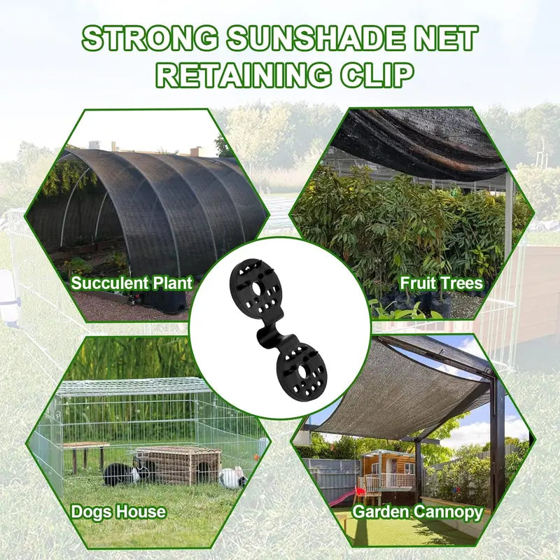 🔒20 Pcs Outdoor heavy-duty universal sunshade clips - securely hold mesh sunshade sails, tarpaulins, and awnings