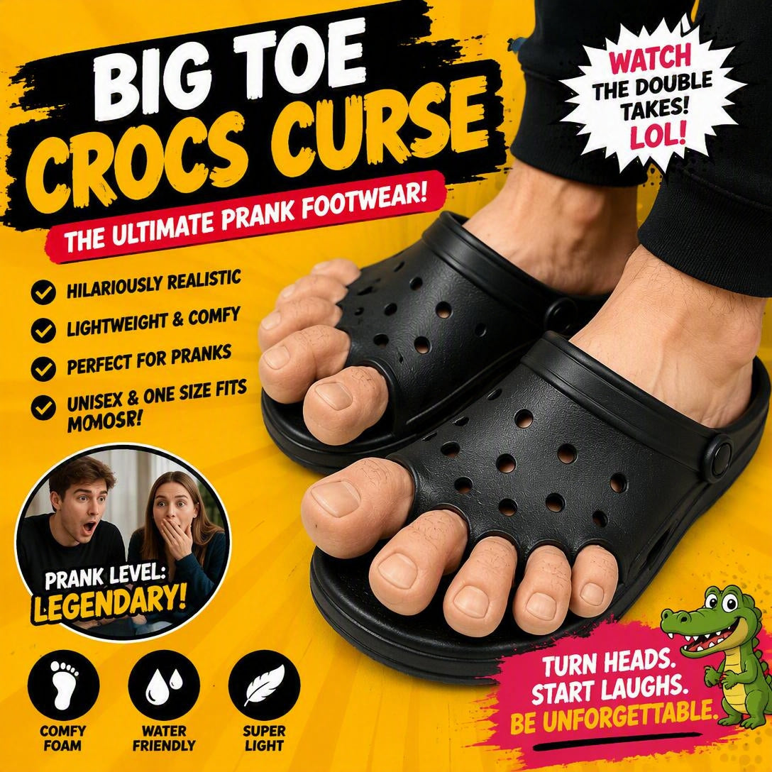 Big Toe Crocodile Curse Funny Clogs