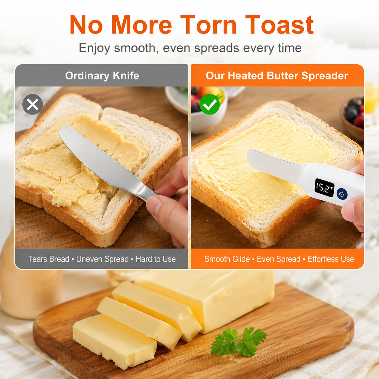 Rechargeable heated butter knife