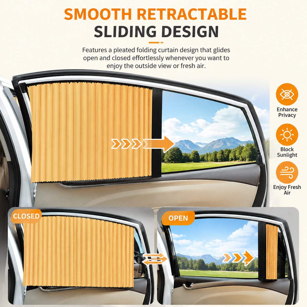 🚗Magnetic car window sunshade