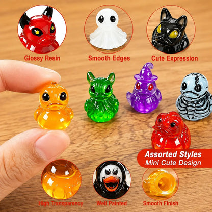 👻🎃Glow-In-The-Dark Mini Halloween Duck Set - Luminous Resin Figurines & Spooky Statues for Desk & Micro-Landscapes