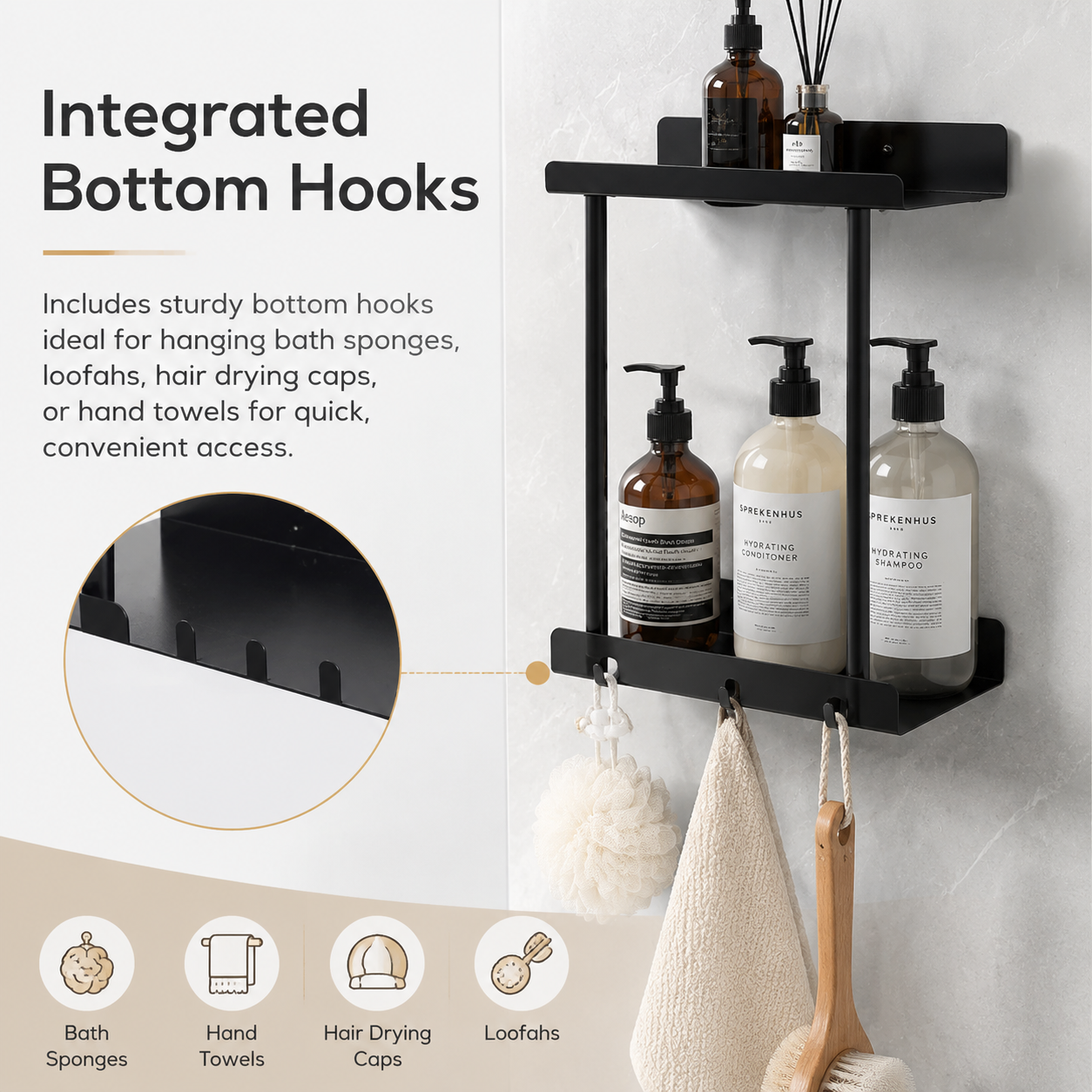 🪝Extendable bathroom towel rack