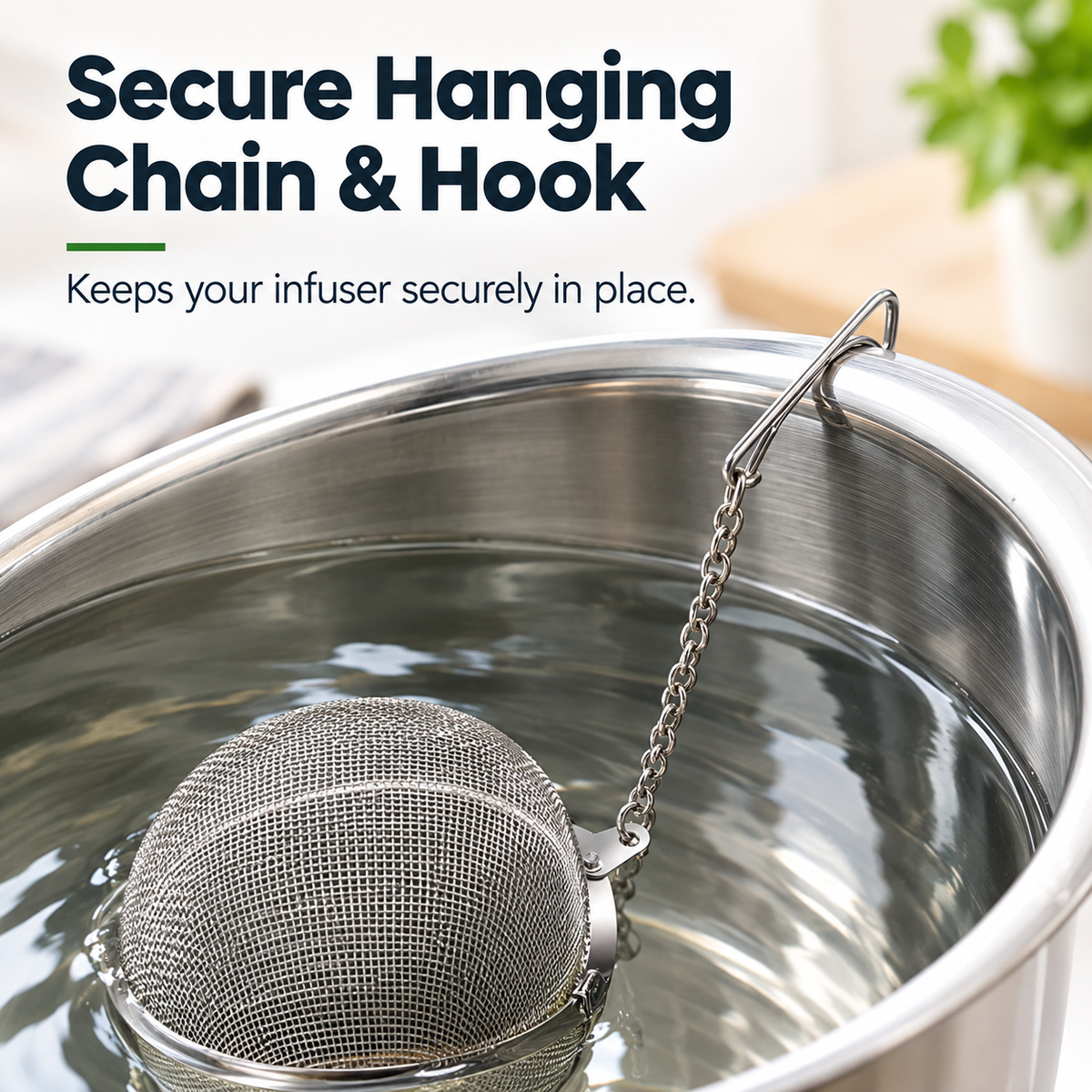 🍵🔗Stainless steel spice balls with chain - suitable for soups, broths, stews, seasonings, and cooking