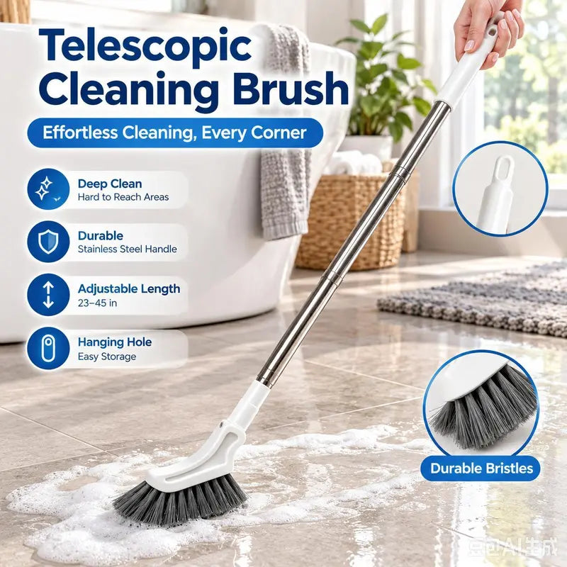 🧹Stainless Steel Extendable Long-Handled Crevice Cleaning Brush – A cleaning tool for bathrooms and hard-to-reach narrow gaps