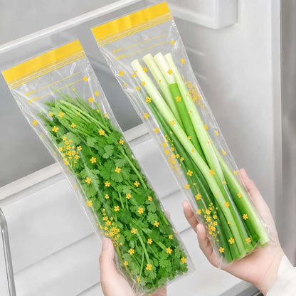 🥬 15-Pack Reusable Produce Storage Bags – Double-Seal Fridge Organizer Pouches
