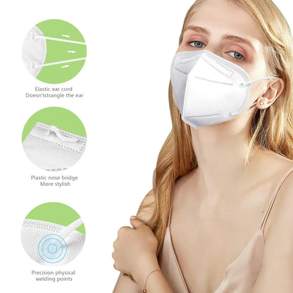 ✨KN95 Face Masks 100 Pack 5 Layer Breathable Design