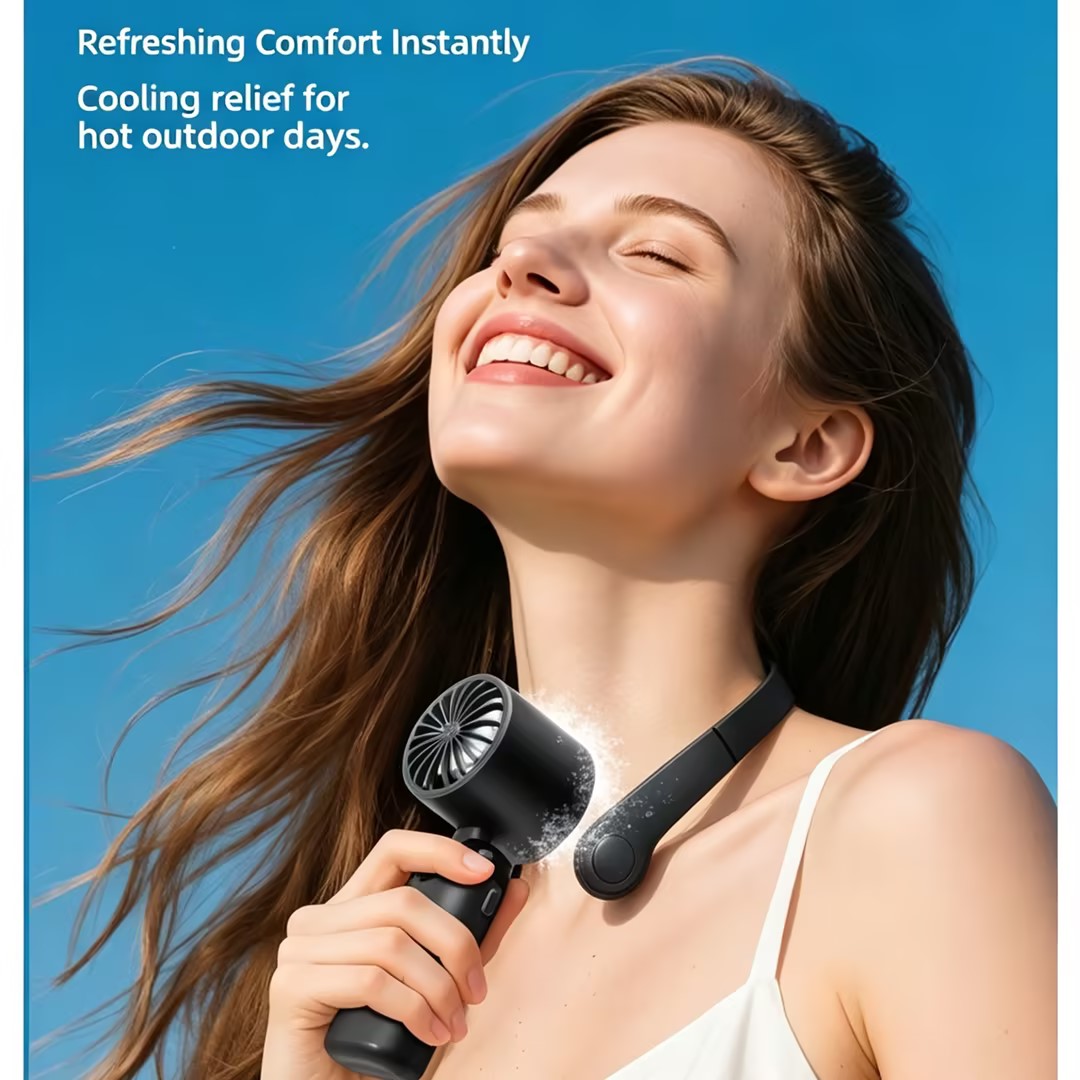 Portable handheld electric fan