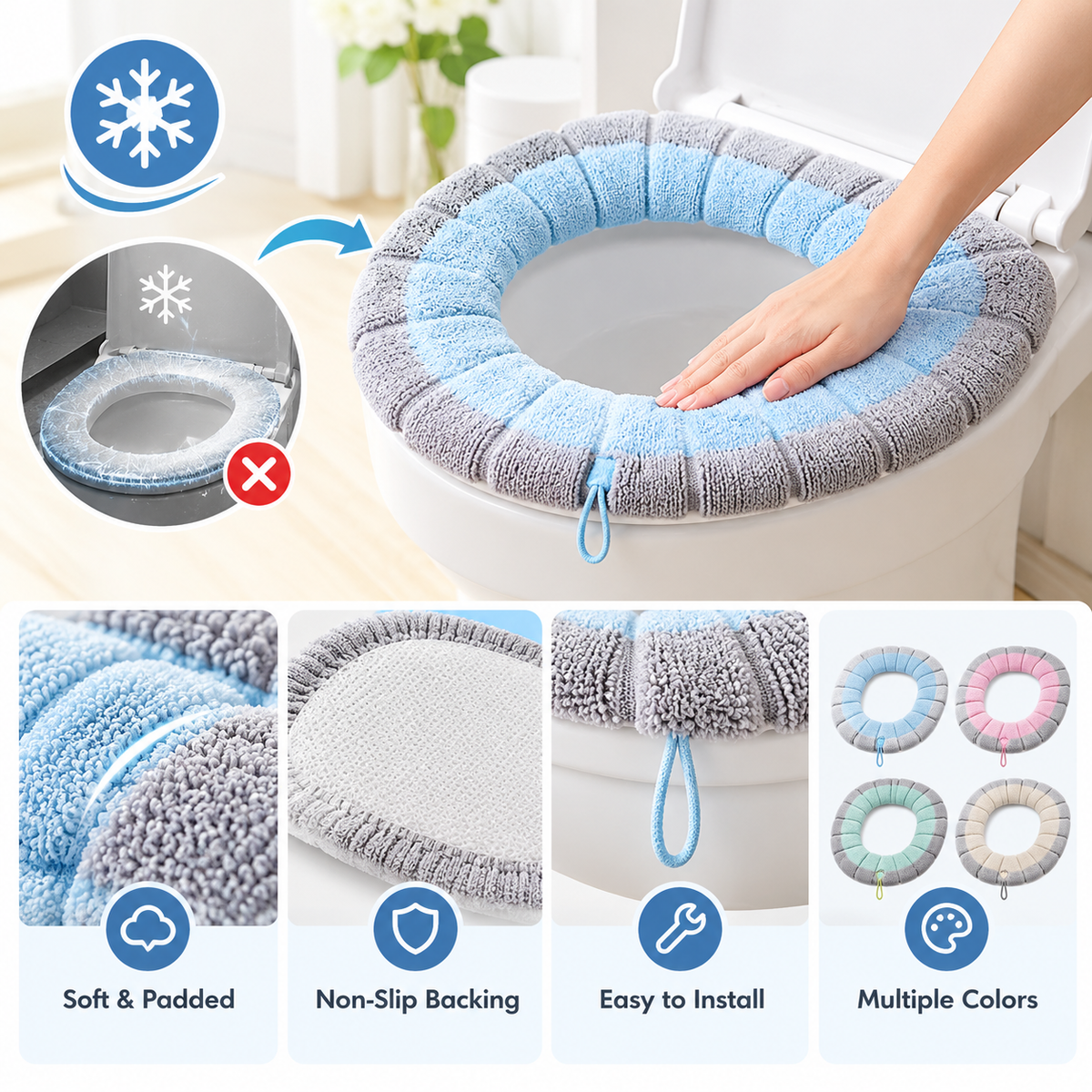 Lightweight Washable Soft Toilet Seat Cushion