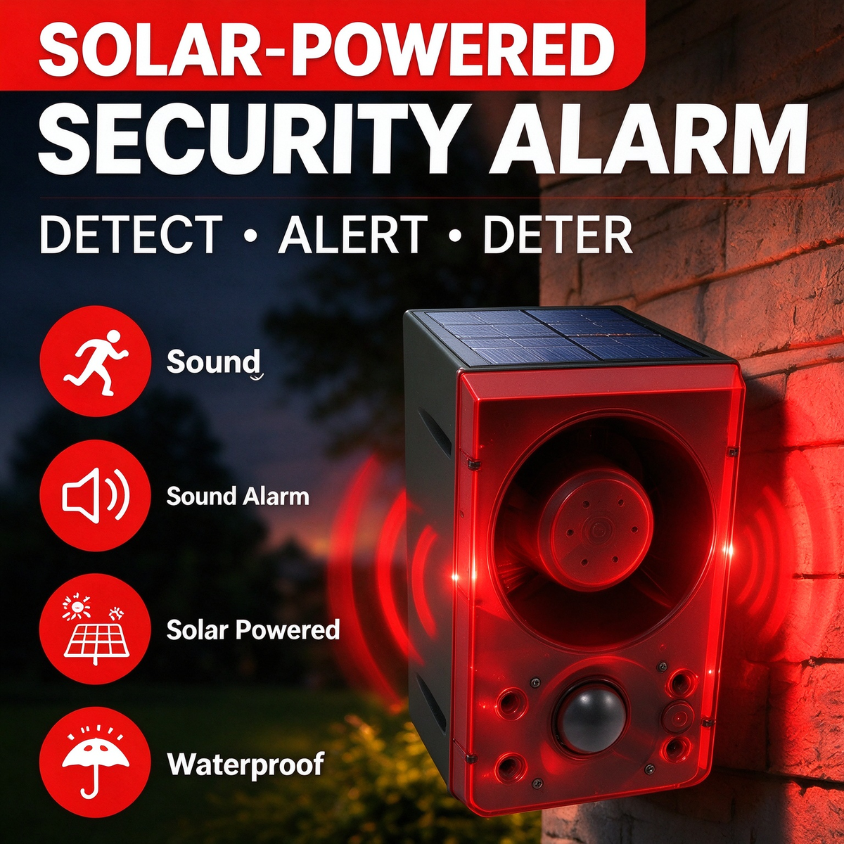 🚨Solar-powered infrared sensor alarm