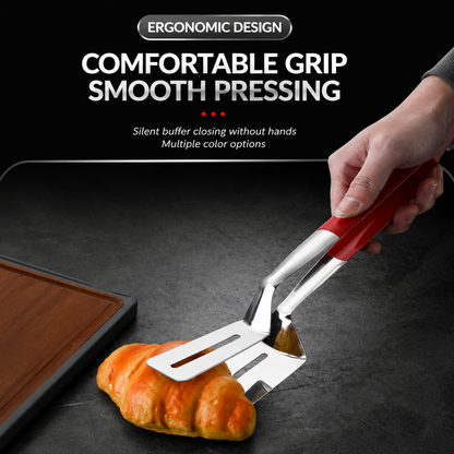 🛡️2-in-1 Stainless Steel Grill Tong &amp; Spatula
