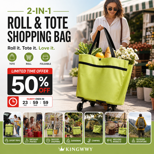 🔥HOT SALE 49% OFF🔥Foldable wheeled shopping cart bag