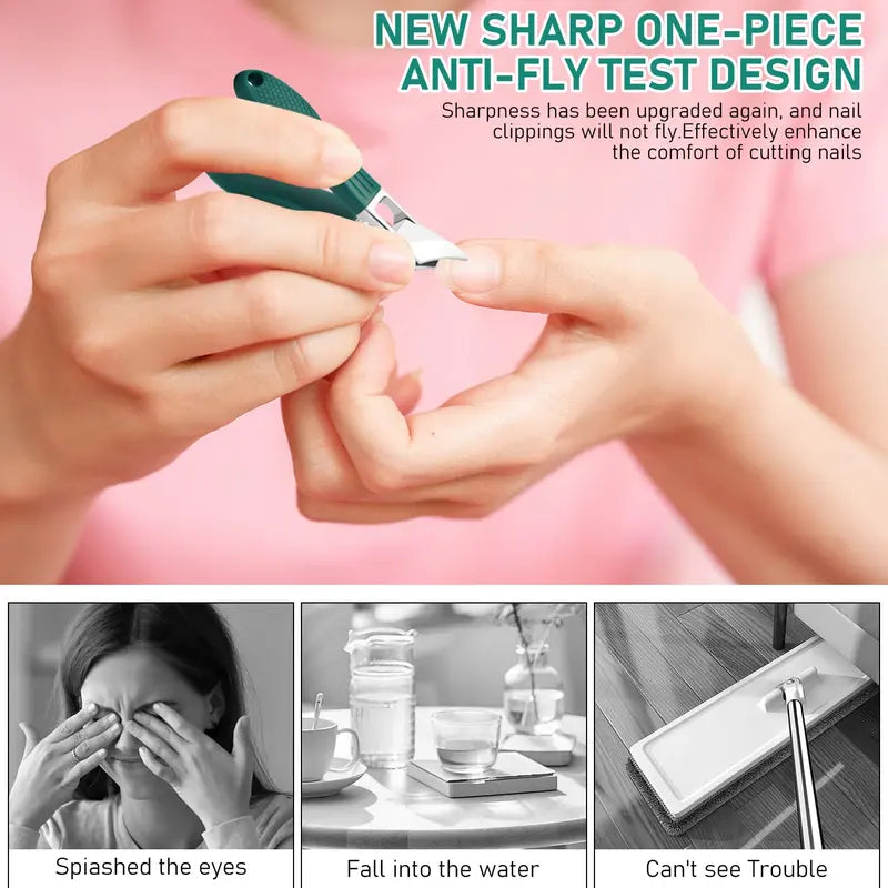 💨Wide Jaw Opening Anti-Splash Slanted Eagle Beak Beveled Nail Clipper Set