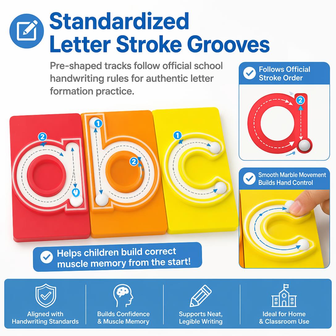 📚🔤Lowercase letter thinking English party board game pinball tracer