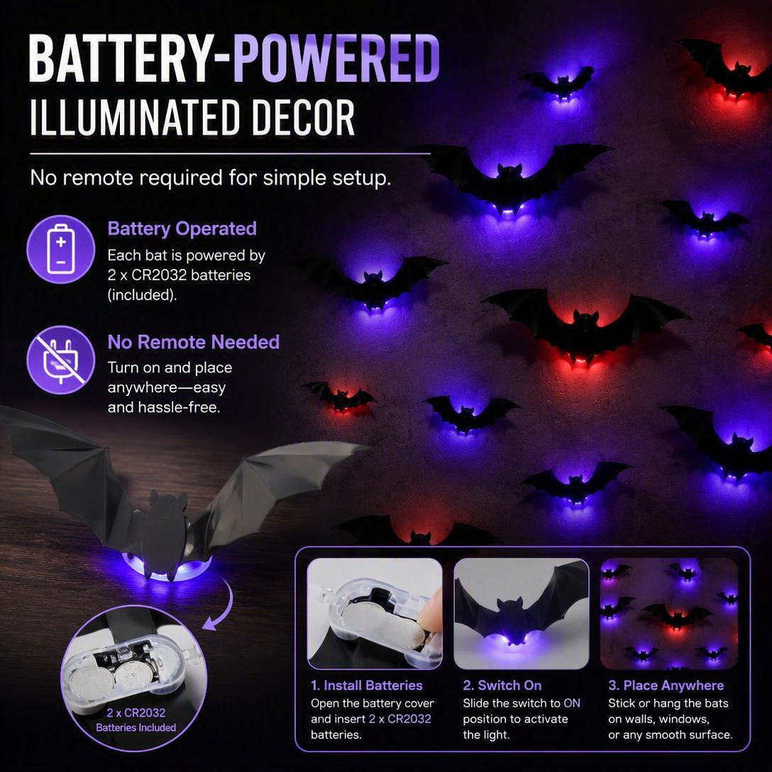 🦇💡3D Bat Light LED Decoration