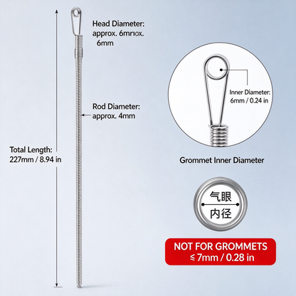 Spring-Loaded Drawstring Threader (2-Piece Set) — Easy Drawstring Replacement Tool for Hoodies and Pants