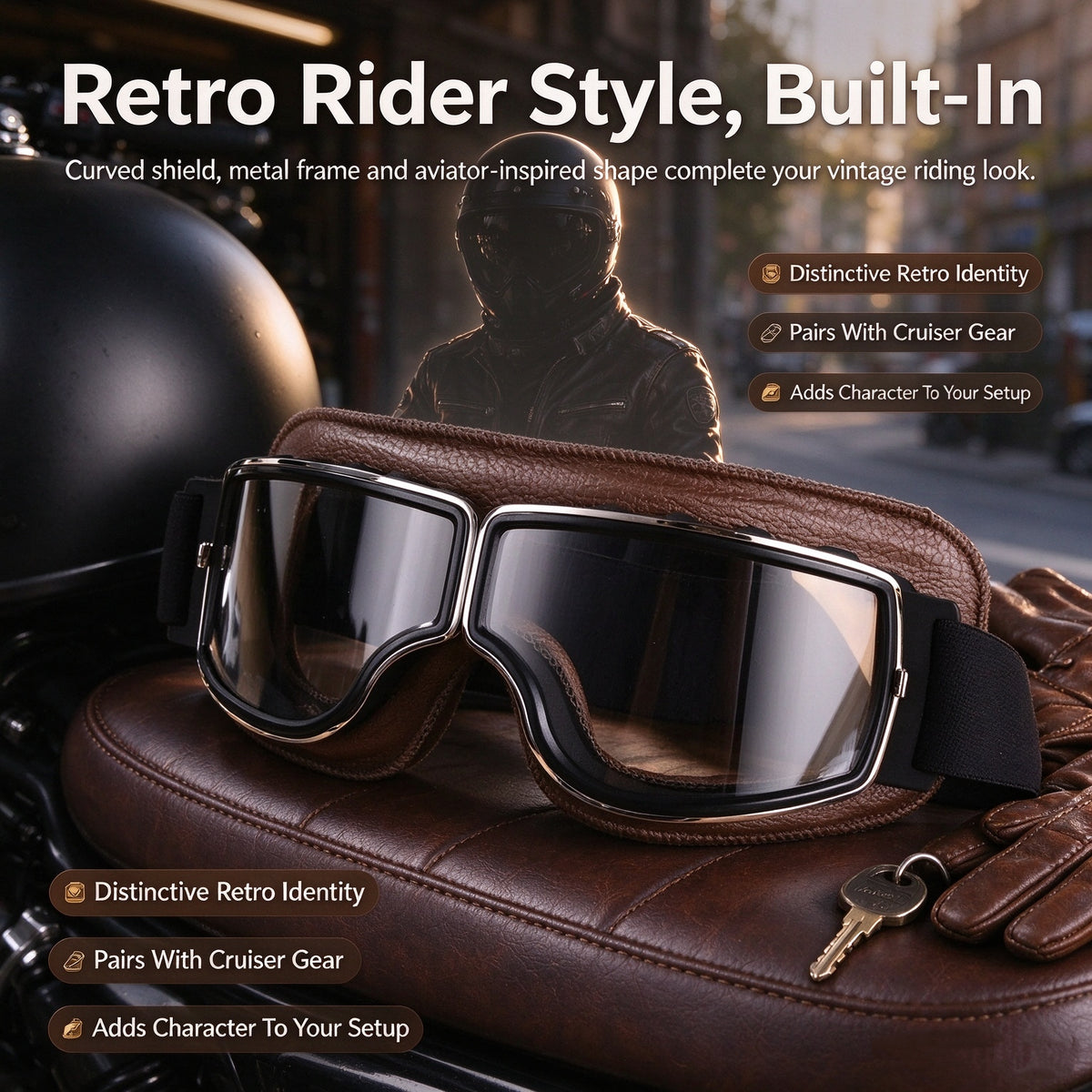 Vintage Windproof Motorcycle Riding Goggles
