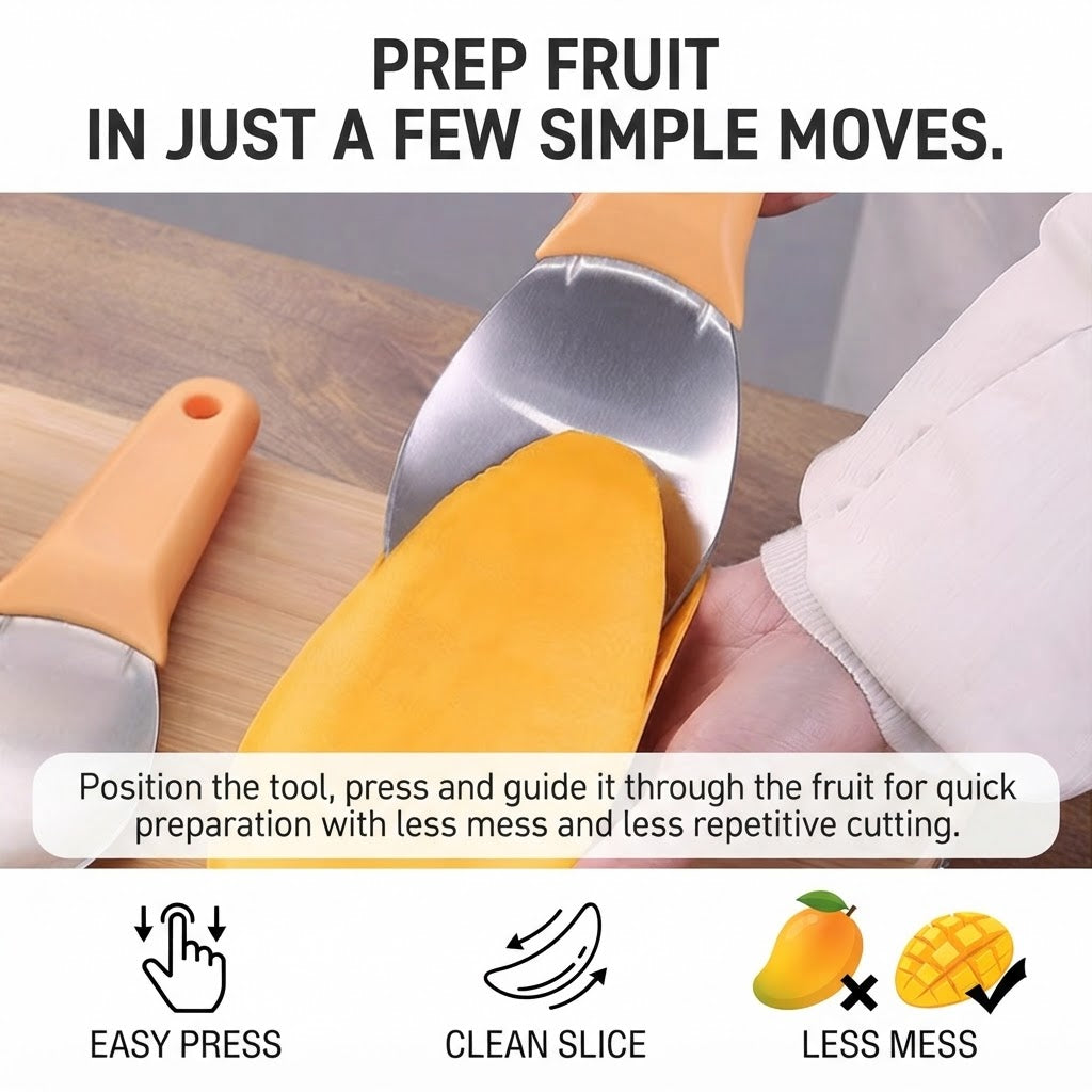 Stainless Steel Multifunctional Peeling Slicing Tool For Mango, Banana, Pineapple, Melon