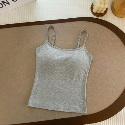 👗Women's Solid Ribbed Crop Cami Top - Fitted Casual Sleeveless