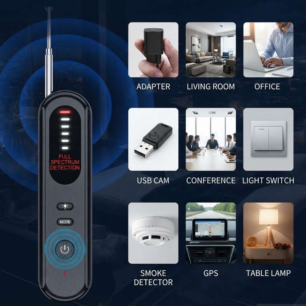 📡High-Power Hidden Camera Detector – Features RF Scanning and WiFi + Magnetic Detection Capabilities