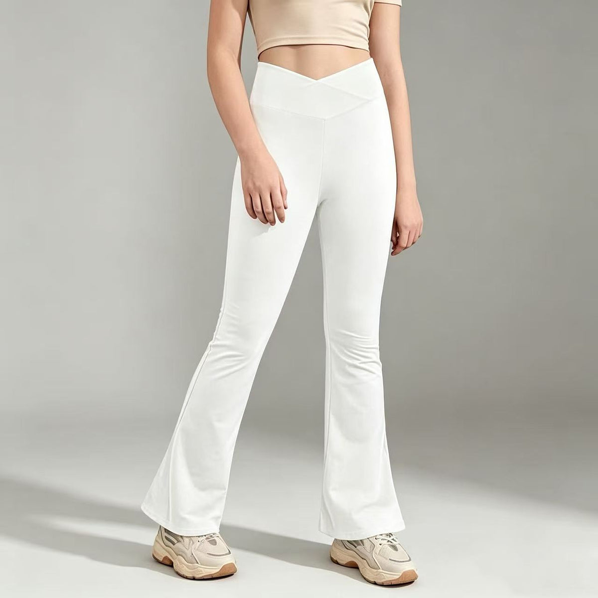 Girl's Leggings Cross High Waisted Flare Pants Yoga Bootcut Pants