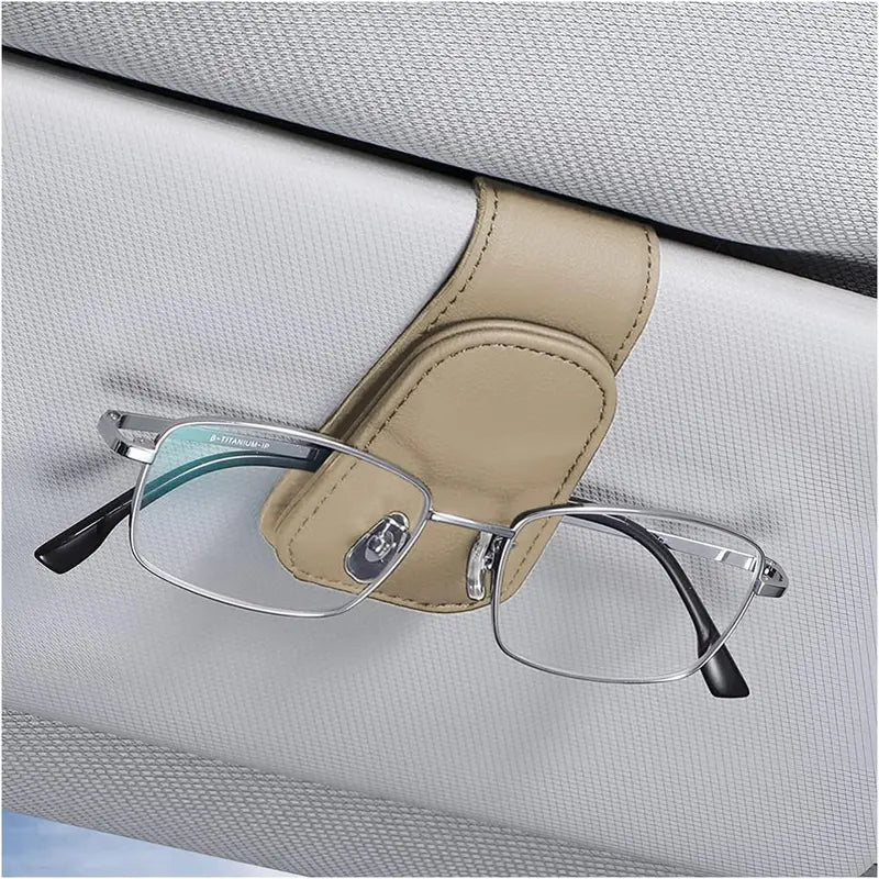 🧲Magnetic Leather Car Visor Glasses Clip – Universal Car Interior Accessory
