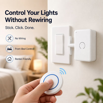 🔥 No-Wiring Wireless Light Switch Pusher | Control Lights From Your Bed 💡