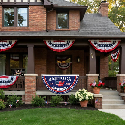🔥Hot Sale 49% off🌟🦅 America 250th Birthday Semicircular Independence Day Porch Decor Flag