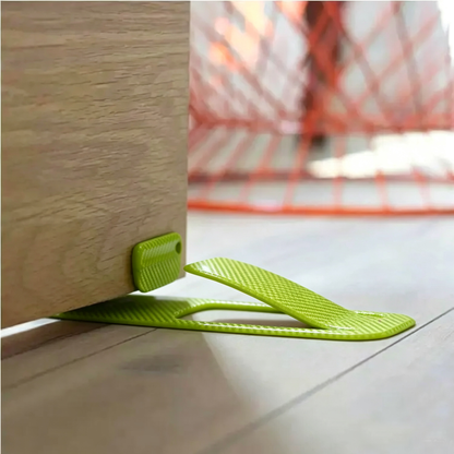 🦶Spring-loaded innovative doorstop - securely holds open door wedges in place