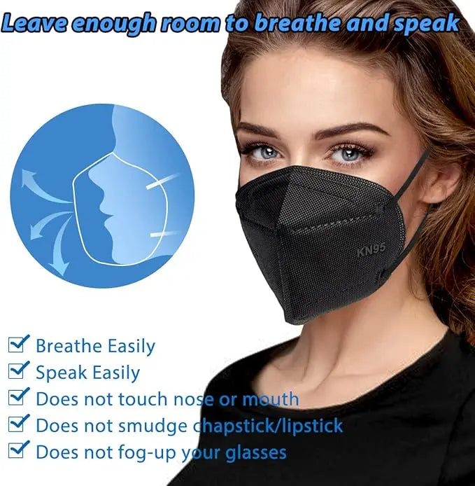 ✨KN95 Face Masks 100 Pack 5 Layer Breathable Design