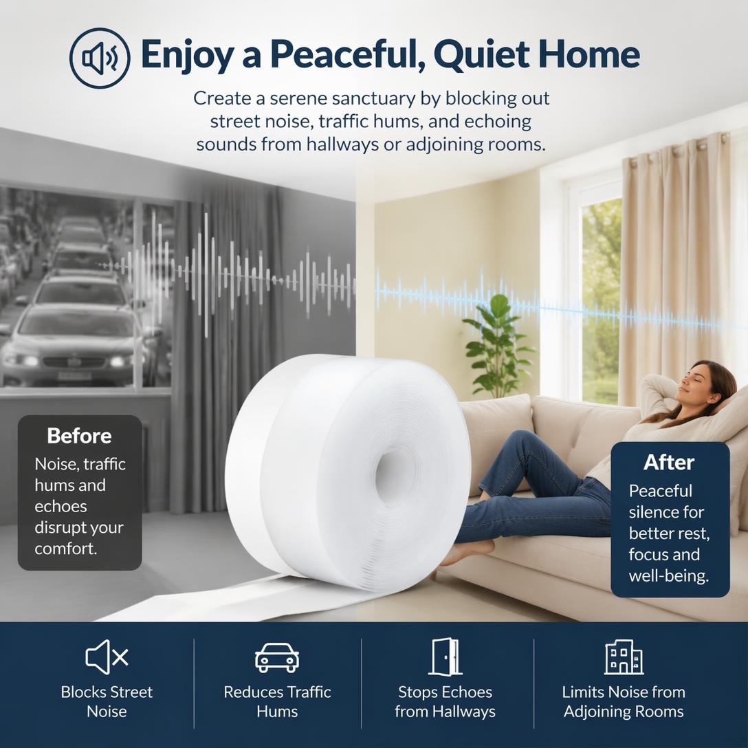 🛡️16.4-foot door and window weatherstripping (1.38 inches wide)