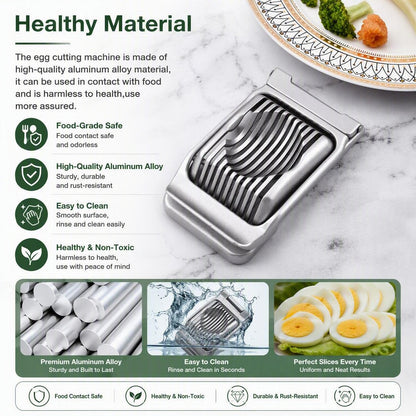 Aluminum Hinged Two-Way Egg Slicer with Stainless Steel Wires