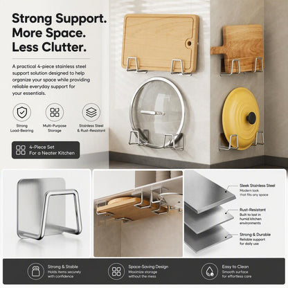 Stainless Steel Kitchen Storage Rack (4Pcs)