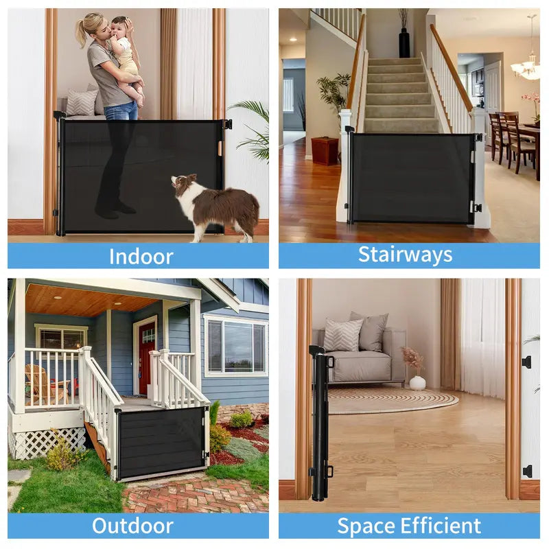 🔄🐾 Retractable Baby Gate,Mesh Baby Gate or Mesh Dog Gate