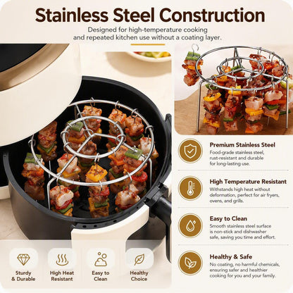 304 Stainless Steel Air Fryer Skewer Rack 360° Baking
